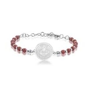 Brosway sacred heart Chakra Bead bracelet in silver orange red‎ women's one size
